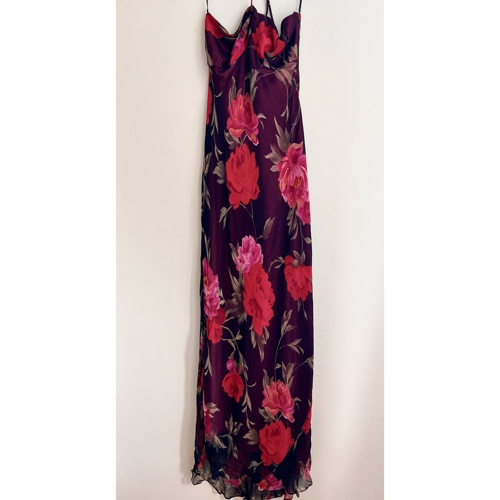 Silk Laundry Shelli Segal NWT 90s Vintage Deadstock Floral Dress Size 4 1995 - Picture 8 of 8